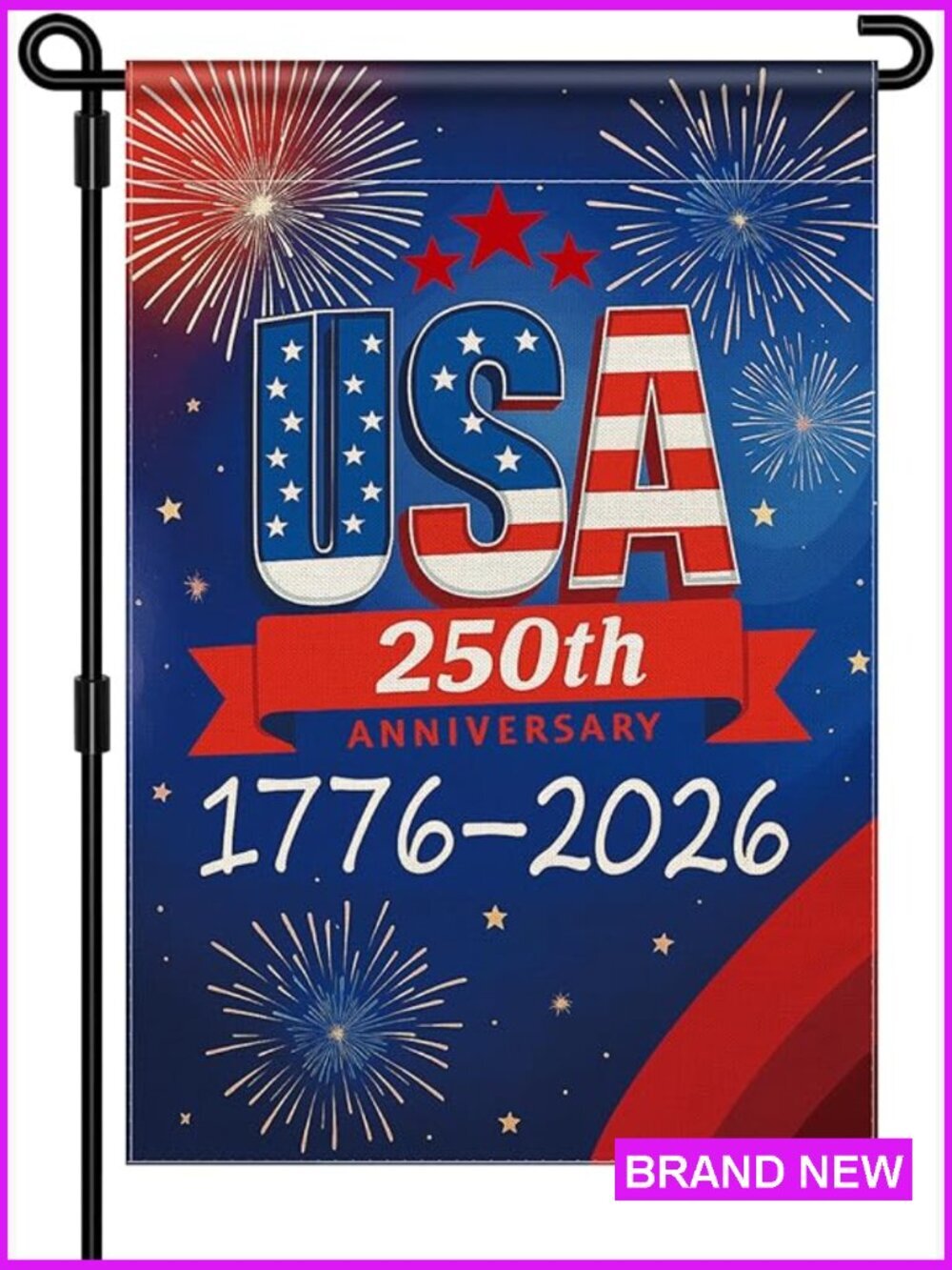 250 Anniversary Garden Flag Patriotic Double-Sided Waterproof Yard Decor